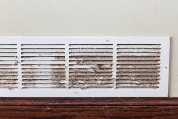Top 7 Benefits of Professional Duct Cleaning in Raleigh, NC 2 Dusty air vent needing duct cleaning in Raleigh NC