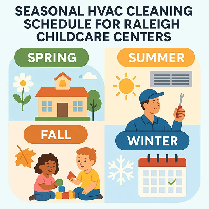 Seasonal HVAC cleaning schedule for Raleigh childcare centers