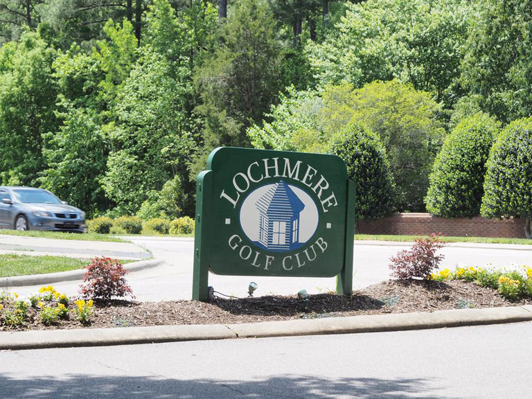 Lochmere Cary NC lake and wooded trails with single-family homes—ideal area for professional air duct cleaning, dryer vent service, and mold remediation