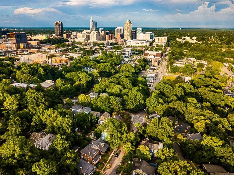 Boylan Heights Raleigh NC historic bungalows on tree-lined streets—ideal area for professional air duct cleaning and mold remediation