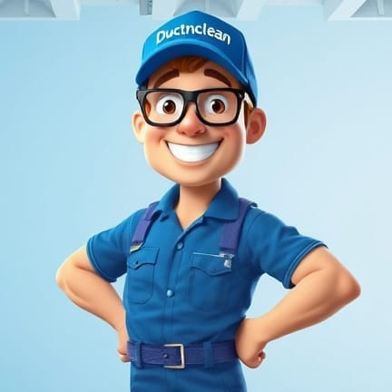 DuctNClean technician during an air duct cleaning service in Clayton, NC